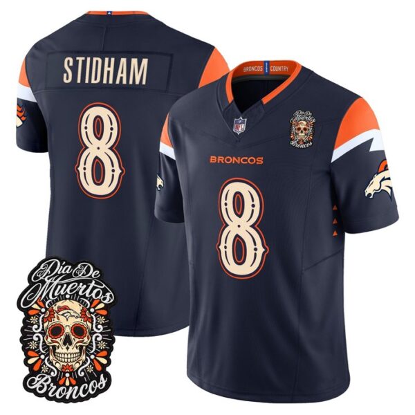 Denver Broncos Jarrett Stidham Dia de los Muertos Vapor Limited Jersey - All Stitched - Navy