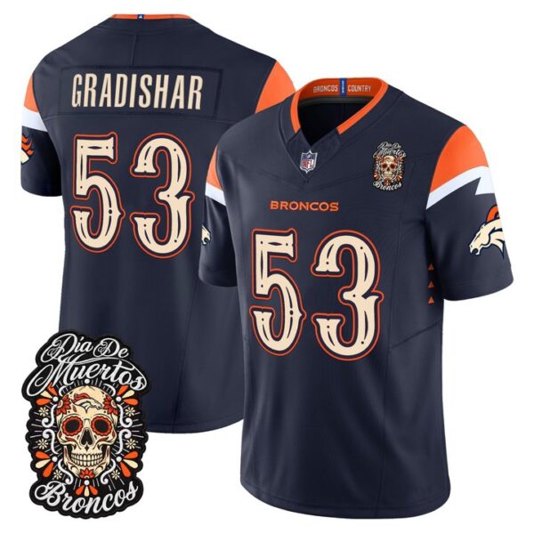 Denver Broncos Randy Gradishar Dia de los Muertos Vapor Limited Jersey - All Stitched - Navy