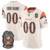 Denver Broncos Dia de los Muertos Vapor Limited Custom Jersey - All Stitched - Bone