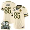 Green Bay Packers Tucker Kraft 2026 Rivalries 4X Champs Vapor Jersey - All Stitched - Cream