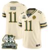Green Bay Packers Jayden Reed 2026 Rivalries 4X Champs Vapor Jersey - All Stitched - Cream