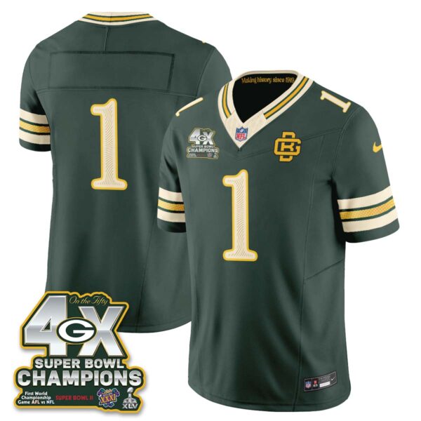 Green Bay Packers Team 2026 Rivalries 4X Champs Vapor Jersey - All Stitched - Rivalries