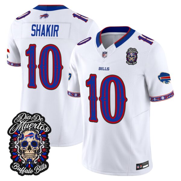 Buffalo Bills Khalil Shakir Dia de los Muertos Vapor Limited Jersey - All Stitched - White