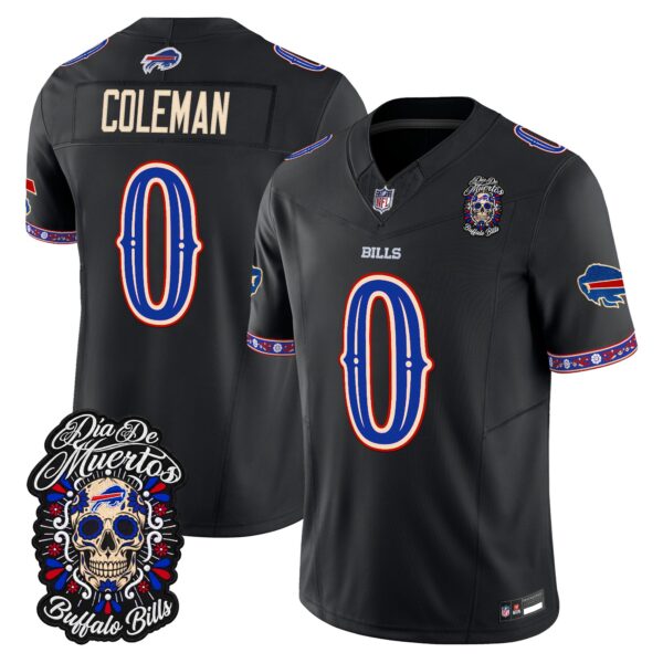 Buffalo Bills Keon Coleman Dia de los Muertos Vapor Limited Jersey - All Stitched - Black