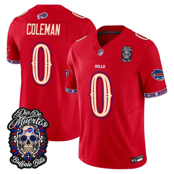 Buffalo Bills Keon Coleman Dia de los Muertos Vapor Limited Jersey - All Stitched - Red
