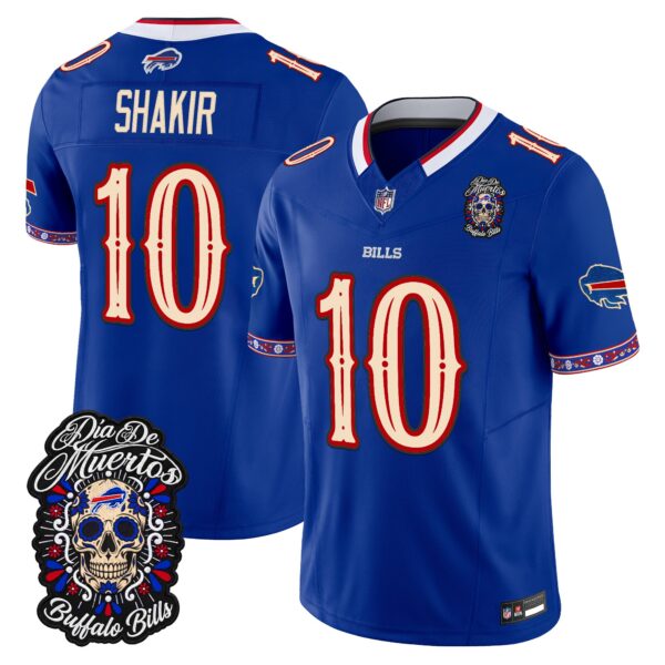Buffalo Bills Khalil Shakir Dia de los Muertos Vapor Limited Jersey - All Stitched - Royal
