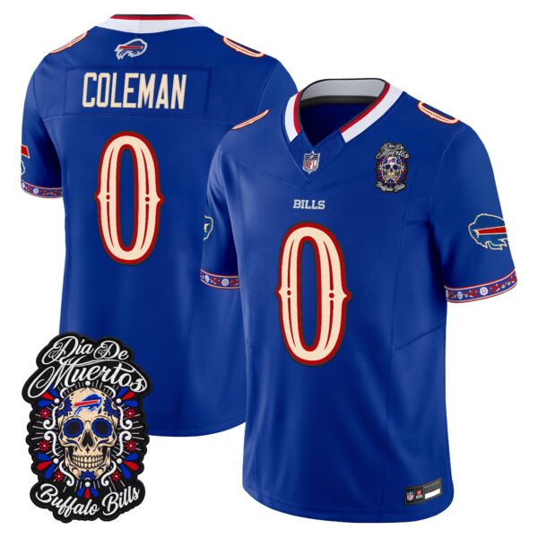 Buffalo Bills Keon Coleman Dia de los Muertos Vapor Limited Jersey - All Stitched - Royal