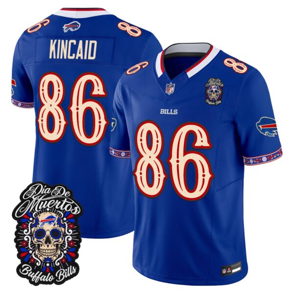 Buffalo Bills Dalton Kincaid Dia de los Muertos Vapor Limited Jersey - All Stitched - Royal