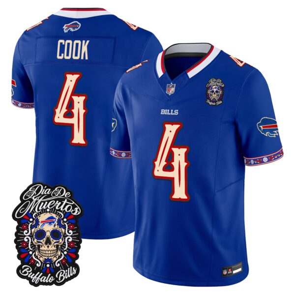 Buffalo Bills James Cook Dia de los Muertos Vapor Limited Jersey - All Stitched - Royal