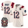 New England Patriots Tom Brady Dia de los Muertos Vapor Limited Jersey - All Stitched - Bone
