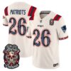 New England Patriots #26 Patriots Dia de los Muertos Vapor Limited Jersey - All Stitched - Bone