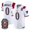 New England Patriots Christian Gonzalez Dia de los Muertos Vapor Limited Jersey - All Stitched - White