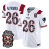 New England Patriots #26 Patriots Dia de los Muertos Vapor Limited Jersey - All Stitched - White