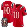 New England Patriots Drake Maye Dia de los Muertos Vapor Limited Jersey - All Stitched - Red