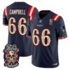 New England Patriots Will Campbell Dia de los Muertos Vapor Limited Jersey - All Stitched - Navy