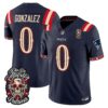 New England Patriots Christian Gonzalez Dia de los Muertos Vapor Limited Jersey - All Stitched - Navy