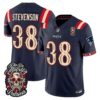 New England Patriots Rhamondre Stevenson Dia de los Muertos Vapor Limited Jersey - All Stitched - Navy