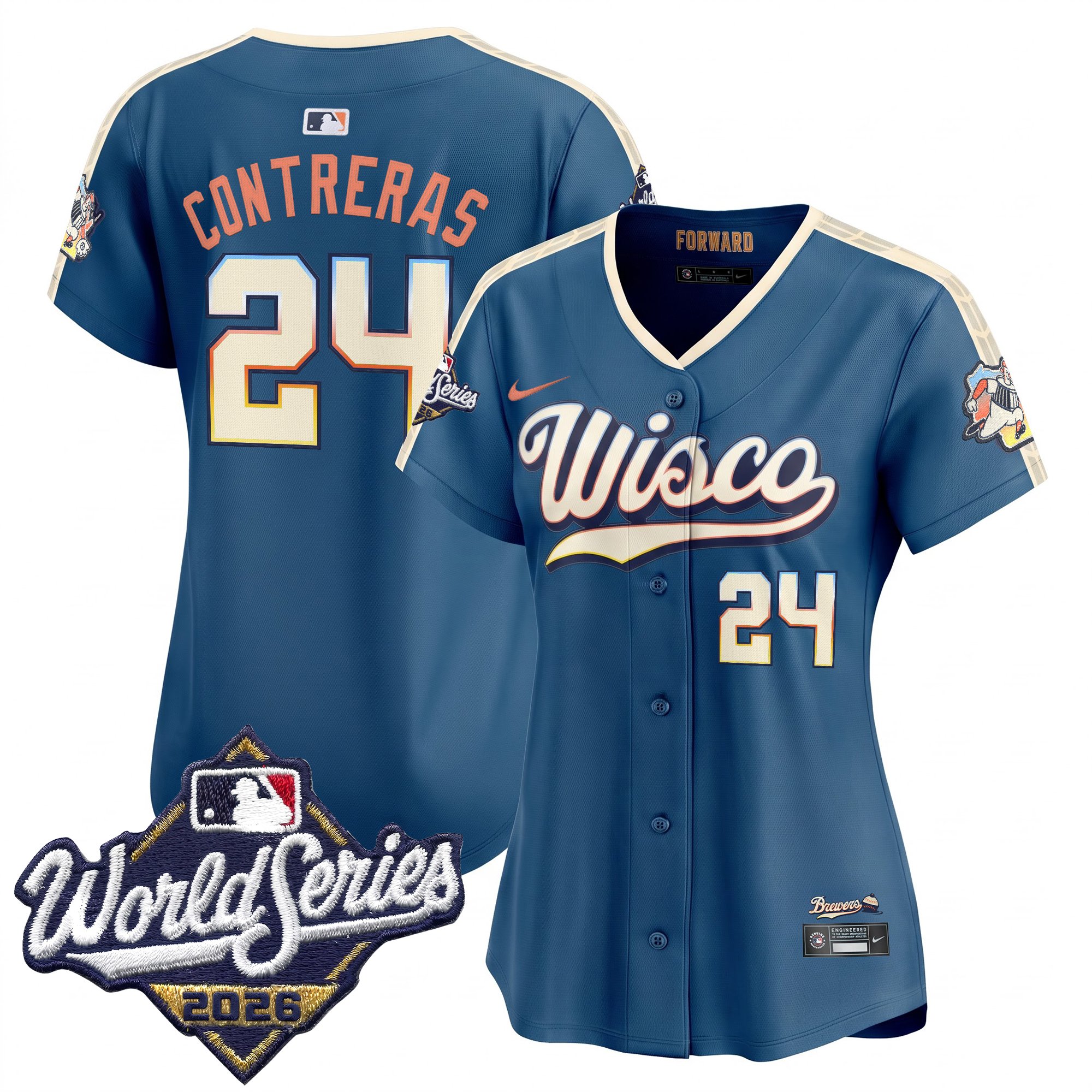 Women's Milwaukee Brewers William Contreras 2026 World Series Vapor Premier Limited Jersey - All Stitched - City Connect