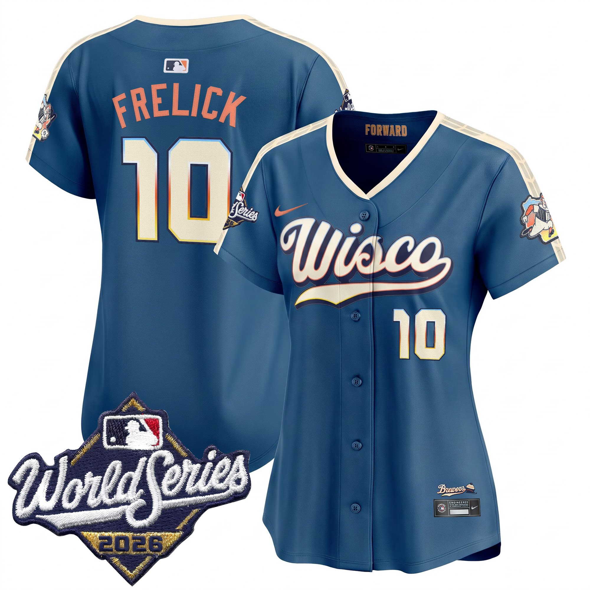 Women's Milwaukee Brewers Sal Frelick 2026 World Series Vapor Premier Limited Jersey - All Stitched - City Connect
