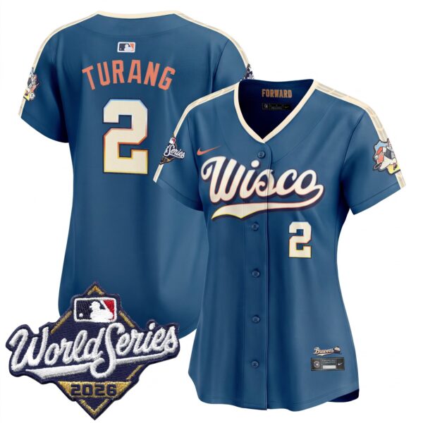 Women's Milwaukee Brewers Brice Turang 2026 World Series Vapor Premier Limited Jersey - All Stitched - City Connect