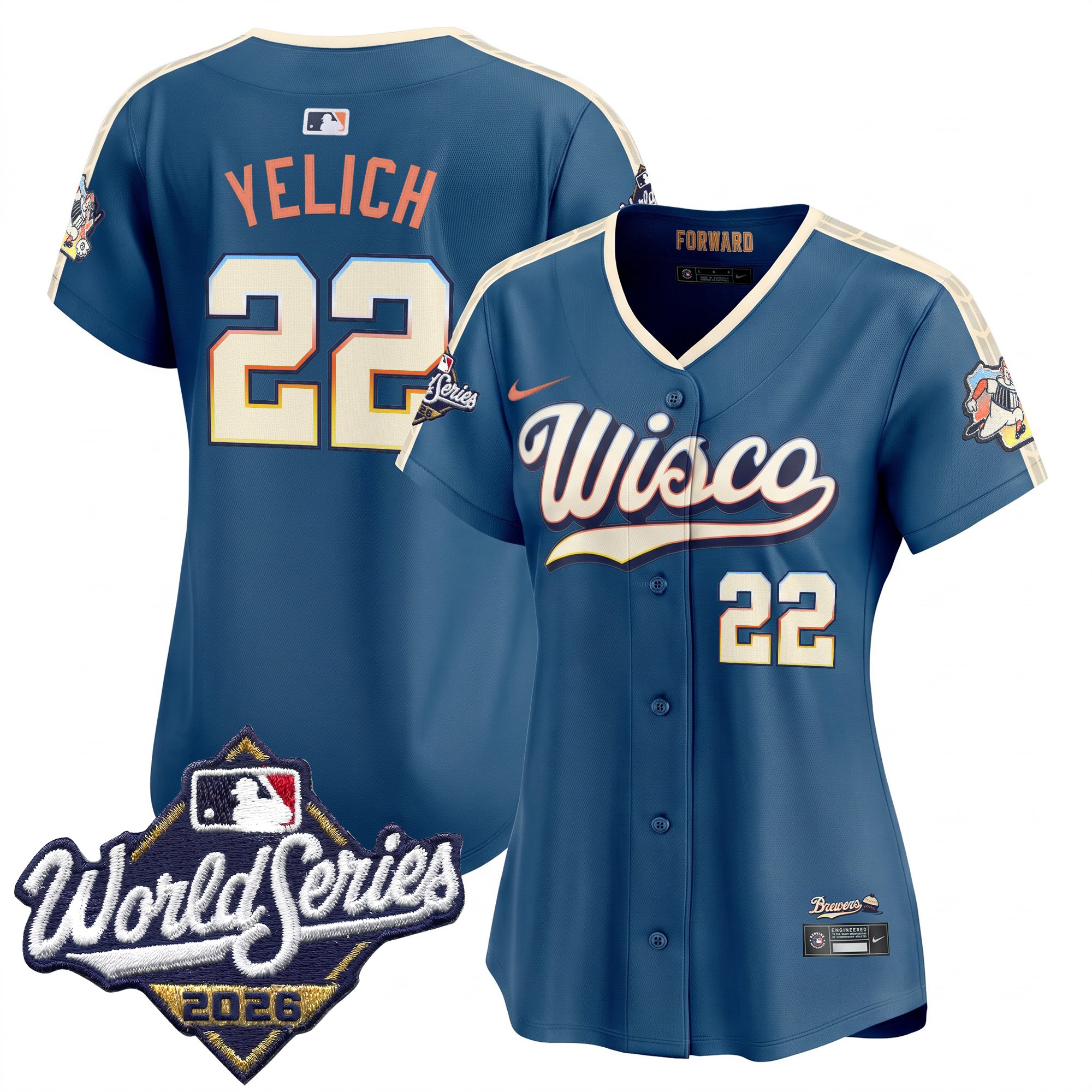 Women's Milwaukee Brewers Christian Yelich 2026 World Series Vapor Premier Limited Jersey - All Stitched - City Connect