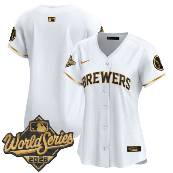Women's Milwaukee Brewers Team 2026 World Series Vapor Premier Limited Jersey - All Stitched - White Gold