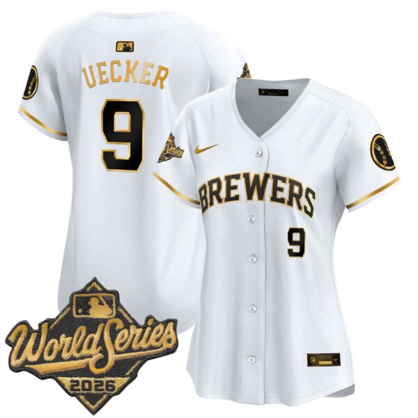 Women's Milwaukee Brewers Bob Uecker 2026 World Series Vapor Premier Limited Jersey - All Stitched - White Gold