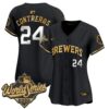 Women's Milwaukee Brewers William Contreras 2026 World Series Vapor Premier Limited Jersey - All Stitched - Black Gold