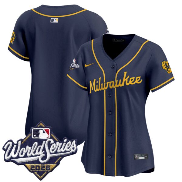 Women's Milwaukee Brewers Team 2026 World Series Vapor Premier Limited Jersey - All Stitched - Navy