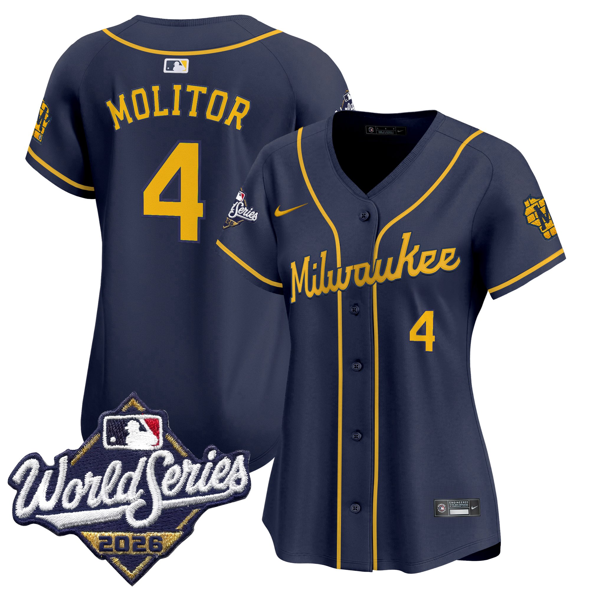 Women's Milwaukee Brewers Paul Molitor 2026 World Series Vapor Premier Limited Jersey - All Stitched - Navy