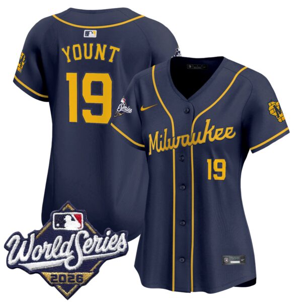 Women's Milwaukee Brewers Robin Yount 2026 World Series Vapor Premier Limited Jersey - All Stitched - Navy