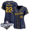 Women's Milwaukee Brewers Christian Yelich 2026 World Series Vapor Premier Limited Jersey - All Stitched - Navy