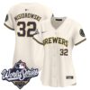 Women's Milwaukee Brewers Jacob Misiorowski 2026 World Series Vapor Premier Limited Jersey - All Stitched - Cream