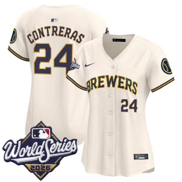 Women's Milwaukee Brewers William Contreras 2026 World Series Vapor Premier Limited Jersey - All Stitched - Cream