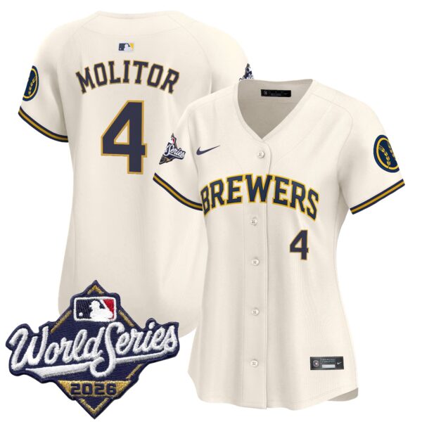Women's Milwaukee Brewers Paul Molitor 2026 World Series Vapor Premier Limited Jersey - All Stitched - Cream