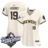 Women's Milwaukee Brewers Robin Yount 2026 World Series Vapor Premier Limited Jersey - All Stitched - Cream