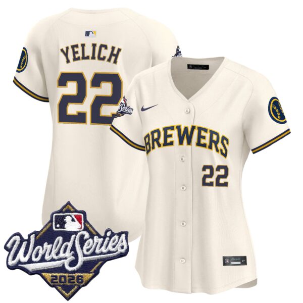 Women's Milwaukee Brewers Christian Yelich 2026 World Series Vapor Premier Limited Jersey - All Stitched - Cream