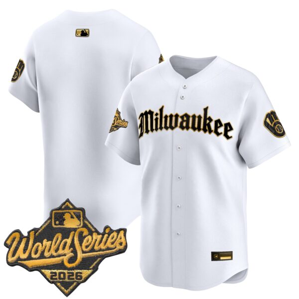 Milwaukee Brewers Team 2026 World Series Gothic Edition Vapor Limited Jersey - All Stitched - White Gold