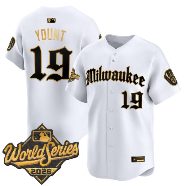 Milwaukee Brewers Robin Yount 2026 World Series Gothic Edition Vapor Limited Jersey - All Stitched - White Gold