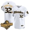 Milwaukee Brewers Jacob Misiorowski 2026 World Series Gothic Edition Vapor Limited Jersey - All Stitched - White Gold