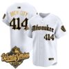 Milwaukee Brewers Brew City 414 2026 World Series Gothic Edition Vapor Limited Jersey - All Stitched - White Gold