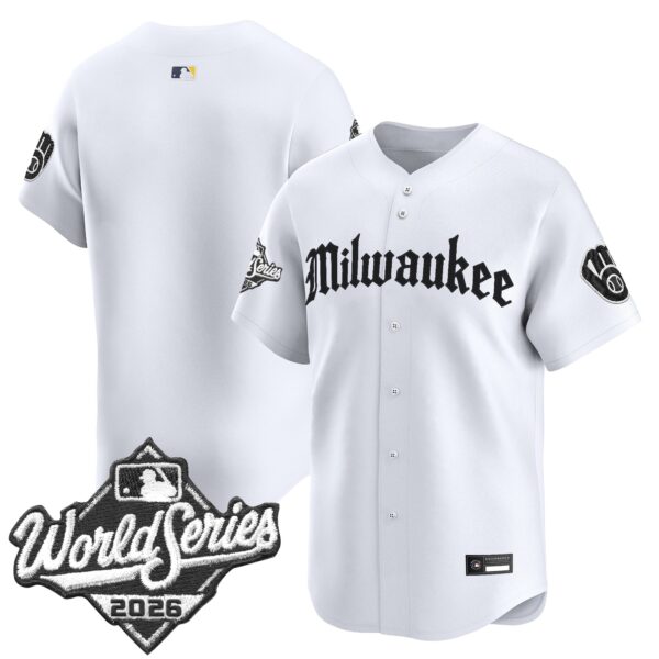 Milwaukee Brewers Team 2026 World Series Gothic Edition Vapor Limited Jersey - All Stitched - White