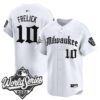 Milwaukee Brewers Sal Frelick 2026 World Series Gothic Edition Vapor Limited Jersey - All Stitched - White