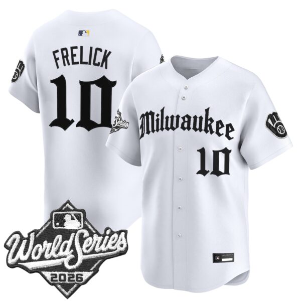 Milwaukee Brewers Sal Frelick 2026 World Series Gothic Edition Vapor Limited Jersey - All Stitched - White