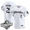 Milwaukee Brewers Brice Turang 2026 World Series Gothic Edition Vapor Limited Jersey - All Stitched - White