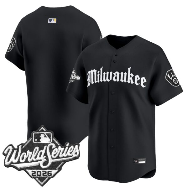 Milwaukee Brewers Team 2026 World Series Gothic Edition Vapor Limited Jersey - All Stitched - Black