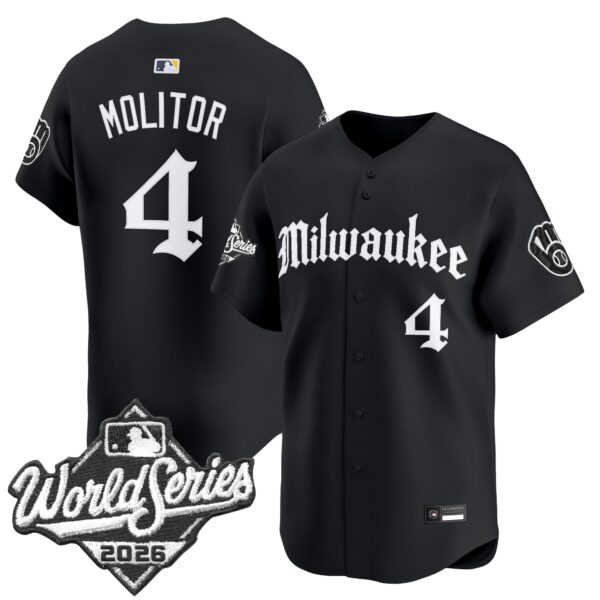 Milwaukee Brewers Paul Molitor 2026 World Series Gothic Edition Vapor Limited Jersey - All Stitched - Black