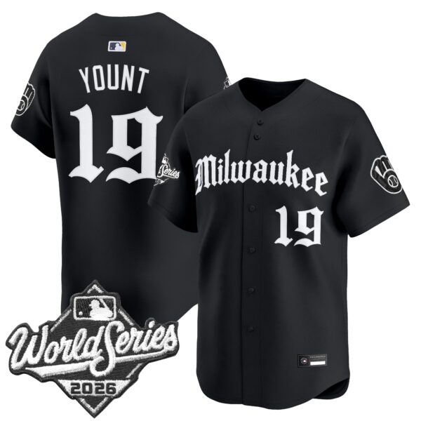 Milwaukee Brewers Robin Yount 2026 World Series Gothic Edition Vapor Limited Jersey - All Stitched - Black