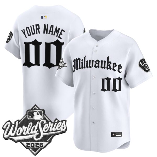 Milwaukee Brewers 2026 World Series Gothic Edition Vapor Limited Custom Jersey - All Stitched - White