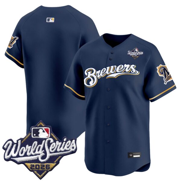 Milwaukee Brewers Team 2026 World Series Throwback Vapor Limited Jersey - All Stitched - Navy